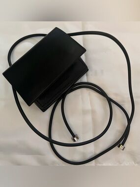 Building Block - Black Minimalist Crossbody Card holder with Slim Strap